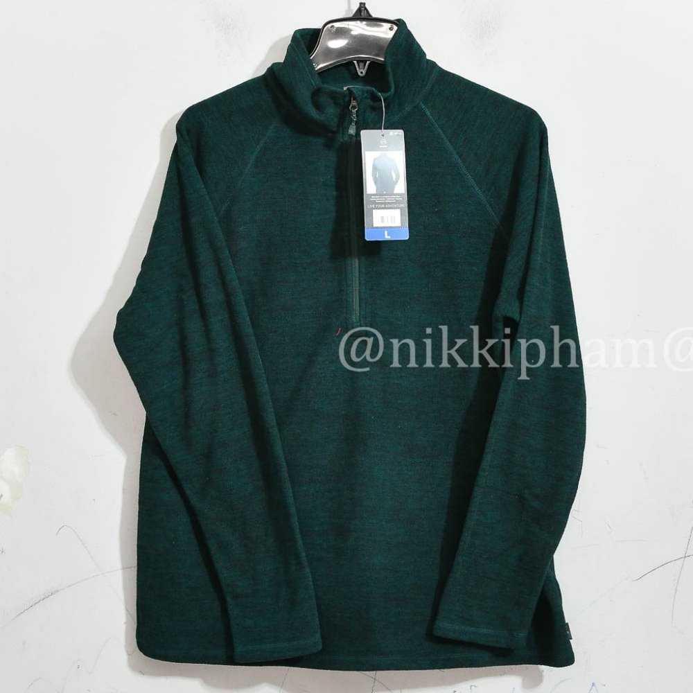 NWT Eddie Bauer Ladies' Fleece 1/4 Zip IN GREEN - Picture 2 of 5
